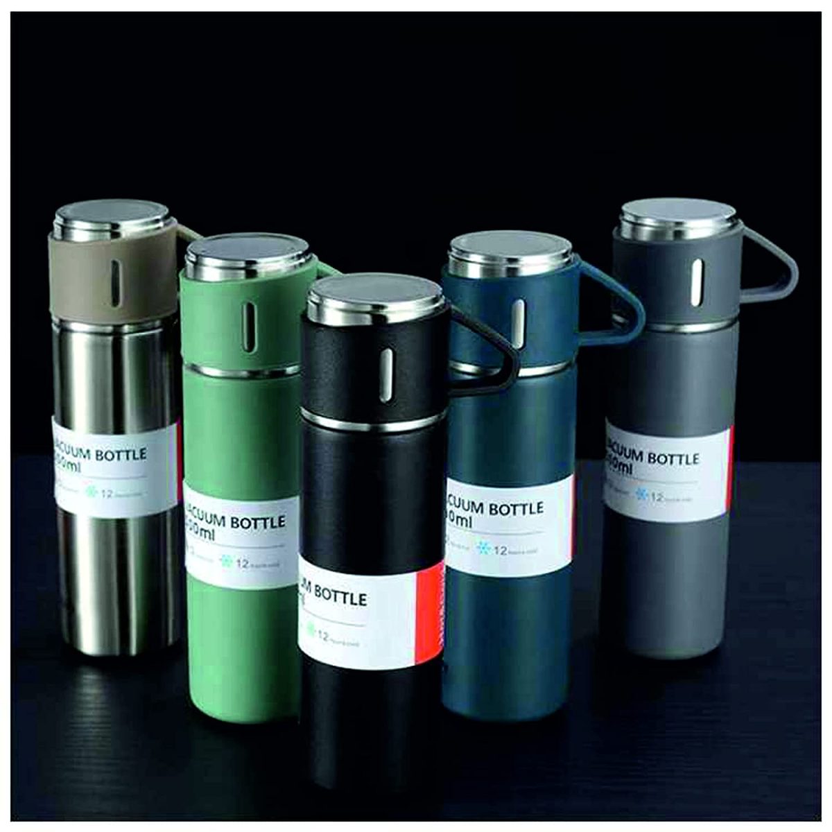 3 In 1 Vacuum Insulated Thermal Flask Set With Cup Set